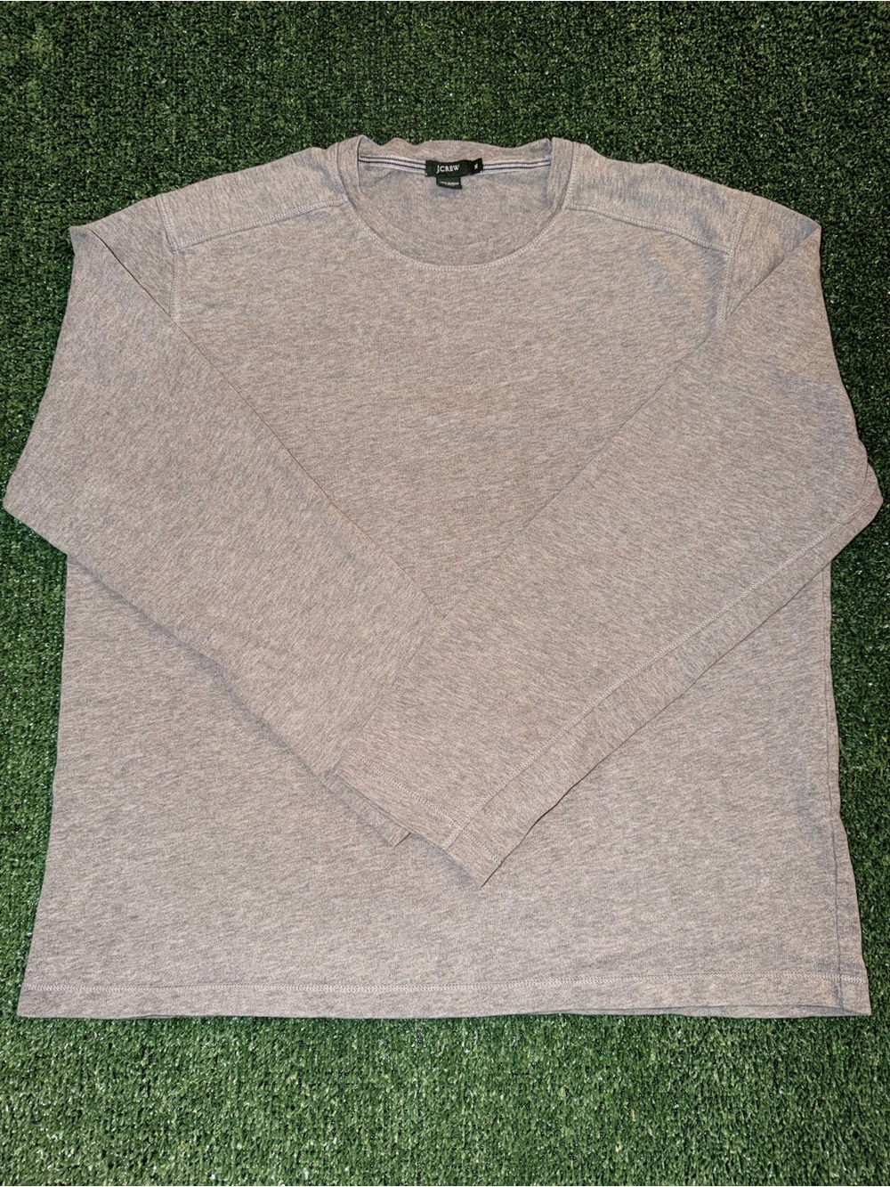 J. Crew Men's Heather Gray Long-Sleeve Crewneck Shirt Sz XL